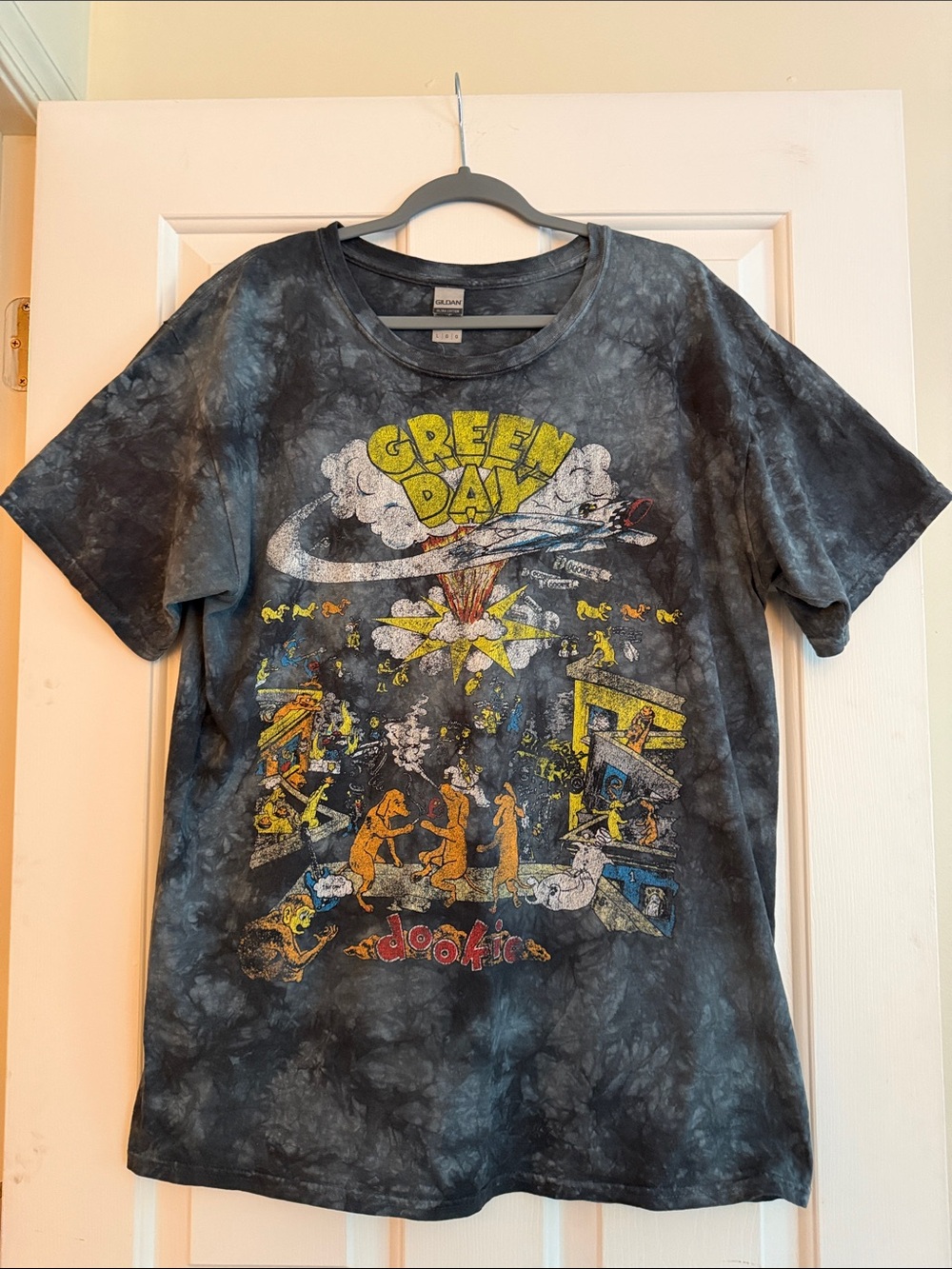 Green Day Dookie Tie-Dye Band Tee - Yellow Graphic